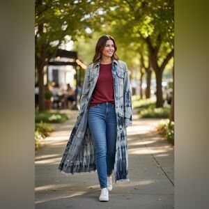 Indigo Thread ❤️Women's Blue Tie-Dye Jean Jacket